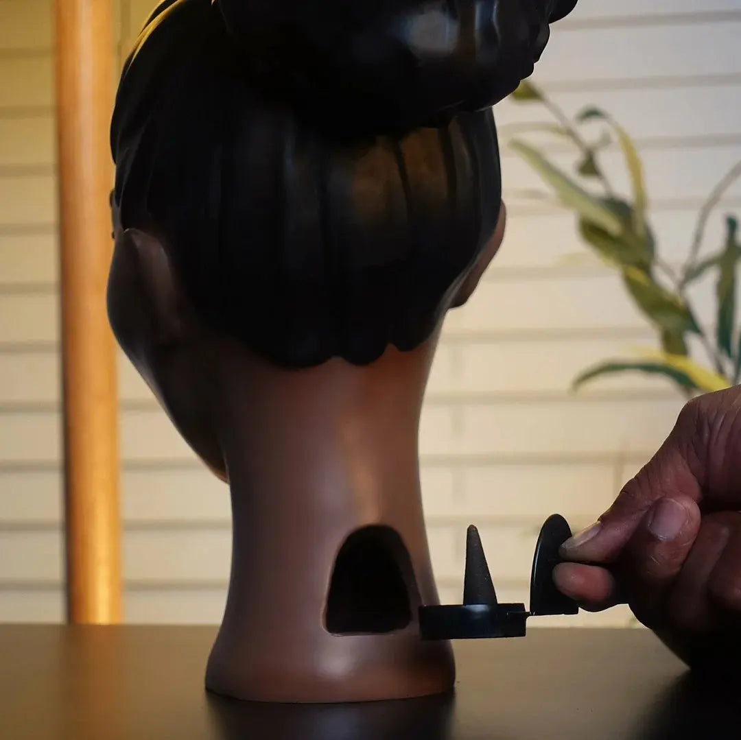 Kalsten | Elegant Incense Holder in the Form of a Black Woman's Head