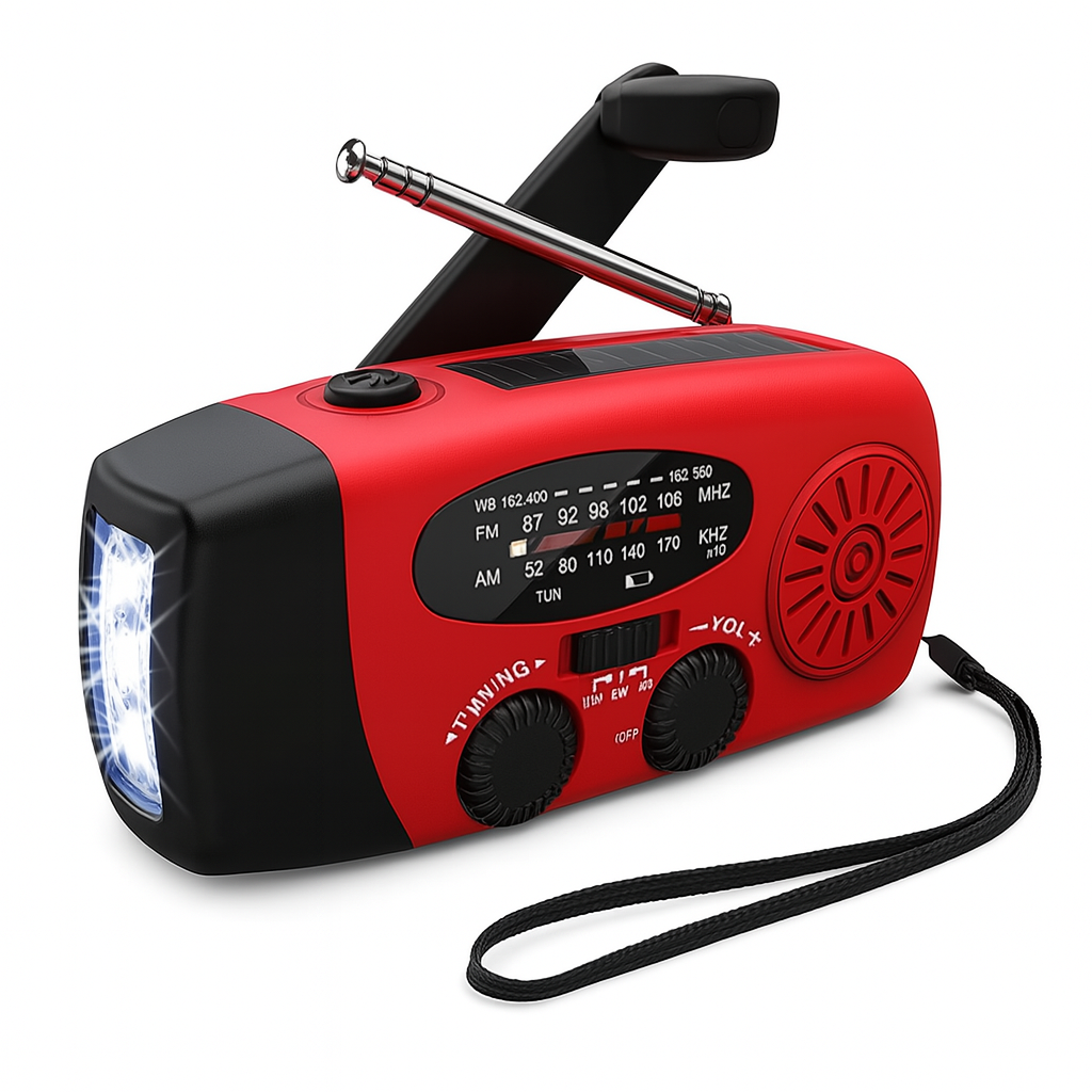 CrisisReady Handcrank Emergency Radio – AM/FM Radio with Power Bank, Flashlight & USB-C Charging | Kalsten