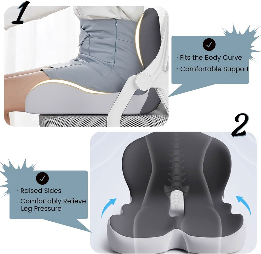 ErgoComfort Pad Memory Foam Seat Cushion | Kalsten