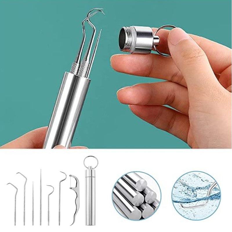 Stainless Steel Toothpick Set (7 pieces) | Kalsten