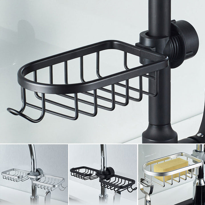Kalsten | Shower holder for Shampoo & Soap – Stainless Aluminium – Silver or Black – No Drilling