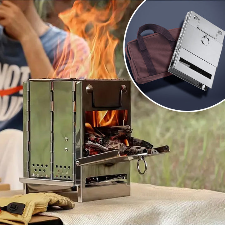Mini Wood Stove – Stainless Steel Camping Grill