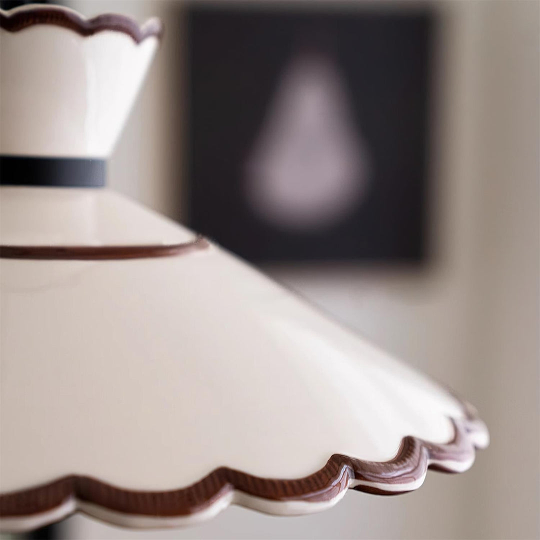 Pendant Light Ceramic 9.6 in Cream Vintage Dining Room Kitchen Island Hanging Ceiling Lamp | Kalsten