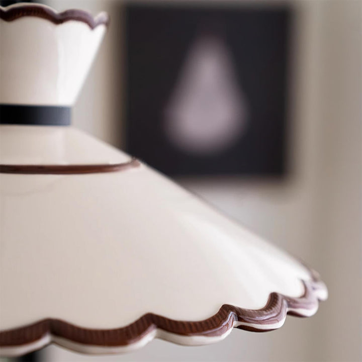 Pendant Light Ceramic 9.6 in Cream Vintage Dining Room Kitchen Island Hanging Ceiling Lamp | Kalsten