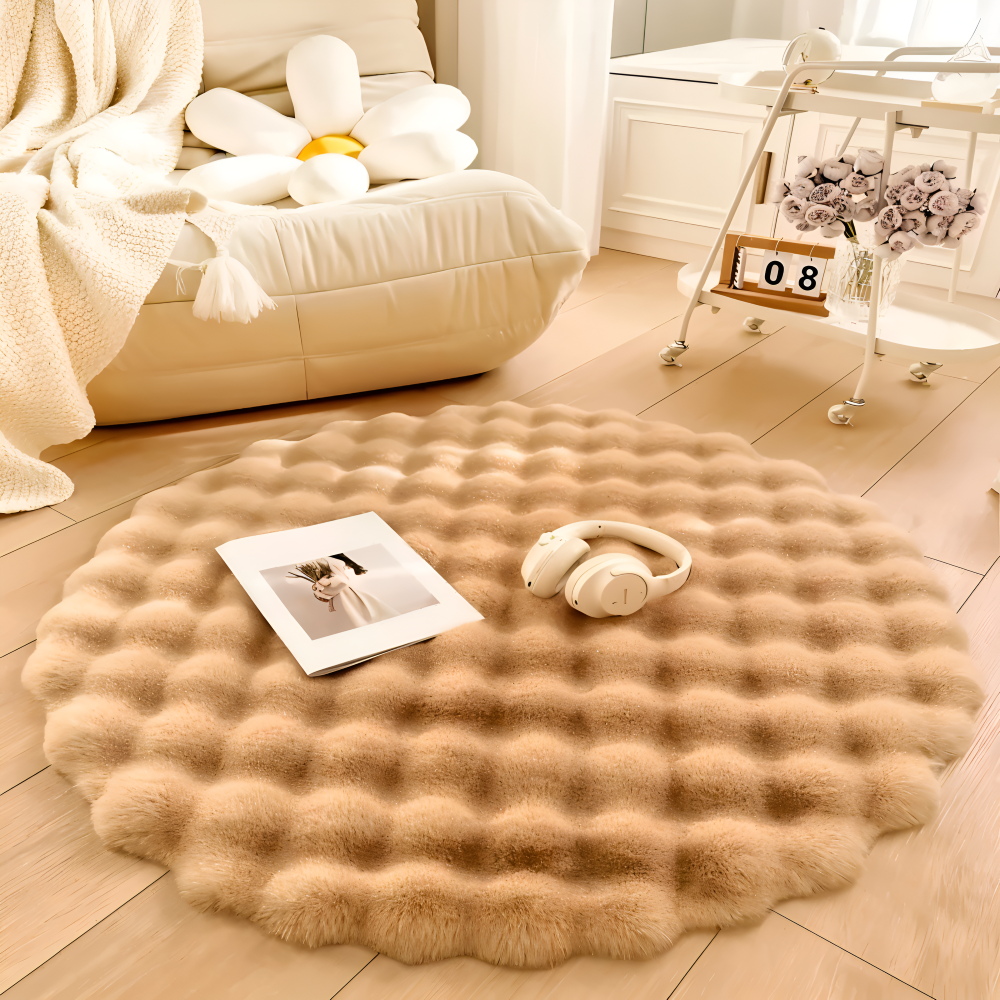 Round Velvet Soft Non-Slip Floor Mat – Cozy Fleece Home Decor | Kalsten