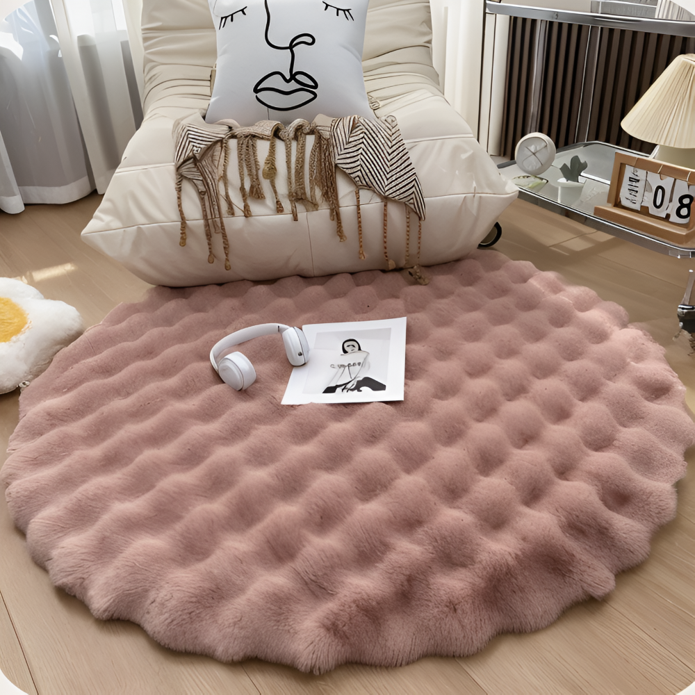 Round Velvety Soft Non-Slip Floor Mat – Cozy Fleece Home Decoration | Kalsten