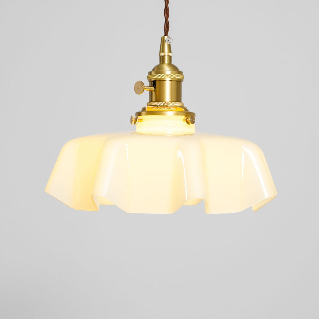 Ceramic Pendant Light 9.8 in x 5.1 in Adjustable Ceiling Indoor White Beige Pink Blue Vintage Lampshade | Kalsten