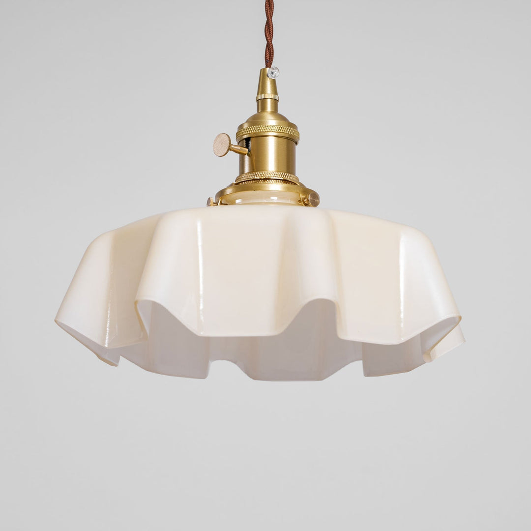 Ceramic Pendant Light 9.8 in x 5.1 in Adjustable Ceiling Indoor White Beige Pink Blue Vintage Lampshade | Kalsten
