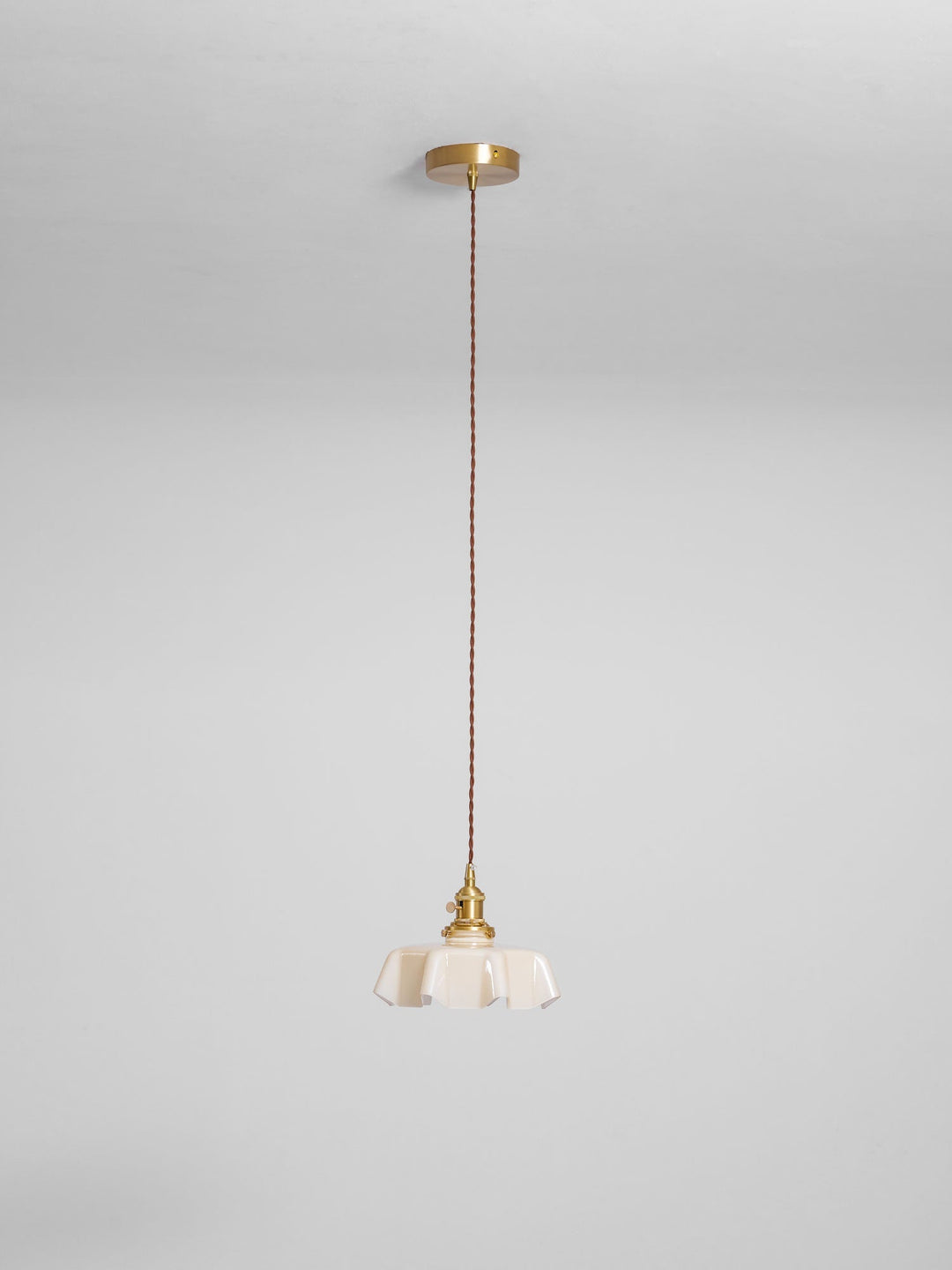 Ceramic Pendant Light 9.8 in x 5.1 in Adjustable Ceiling Indoor White Beige Pink Blue Vintage Lampshade | Kalsten