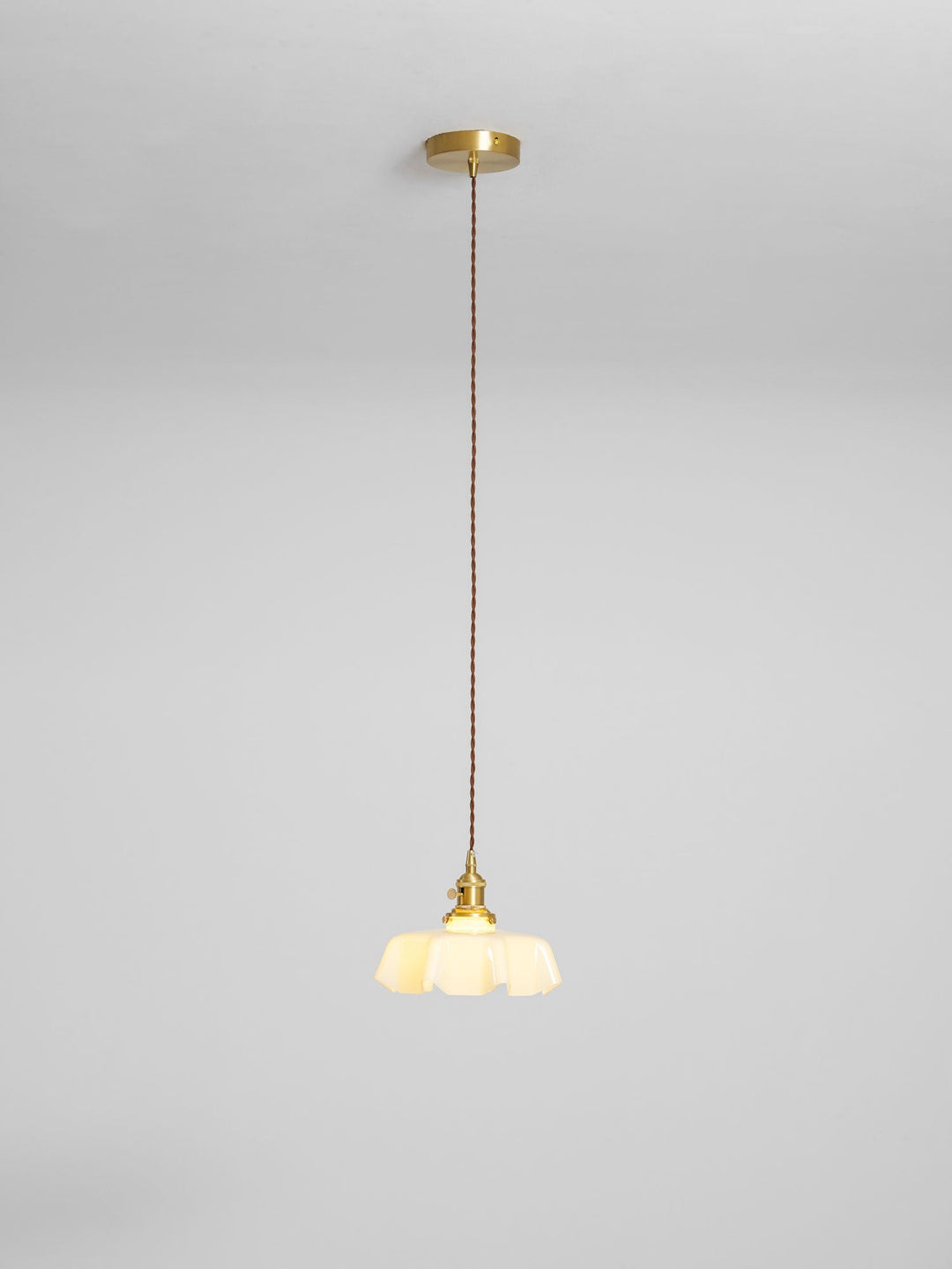 Ceramic Pendant Light 9.8 in x 5.1 in Adjustable Ceiling Indoor White Beige Pink Blue Vintage Lampshade | Kalsten