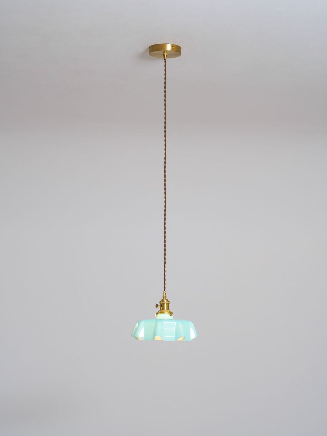 Ceramic Pendant Light 9.8 in x 5.1 in Adjustable Ceiling Indoor White Beige Pink Blue Vintage Lampshade | Kalsten