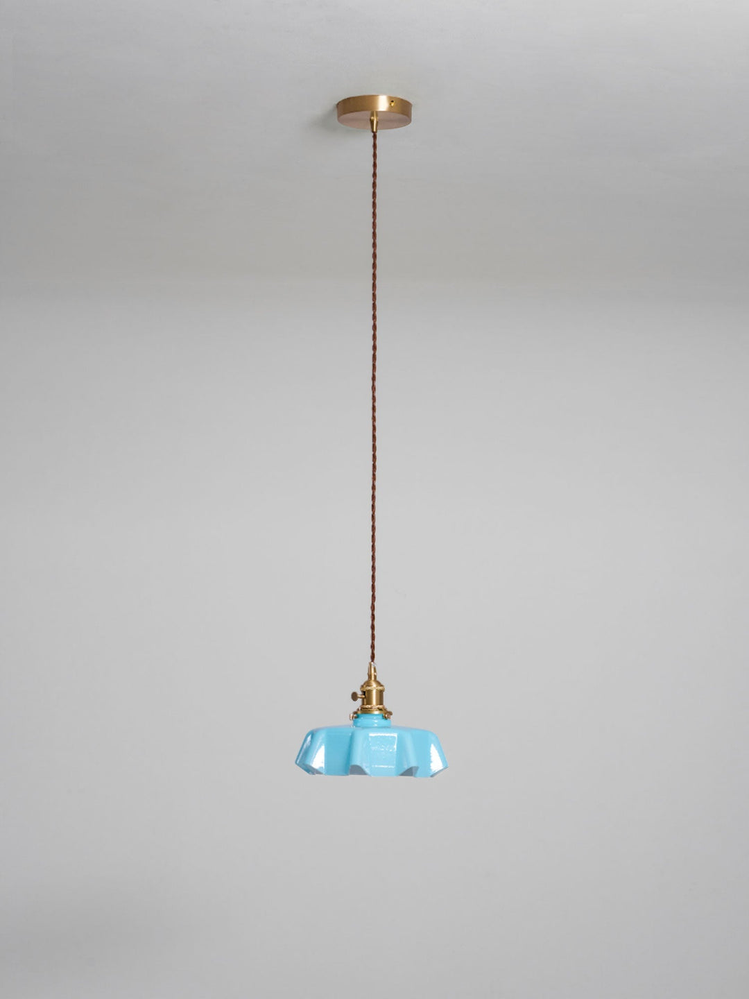 Ceramic Pendant Light 9.8 in x 5.1 in Adjustable Ceiling Indoor White Beige Pink Blue Vintage Lampshade | Kalsten