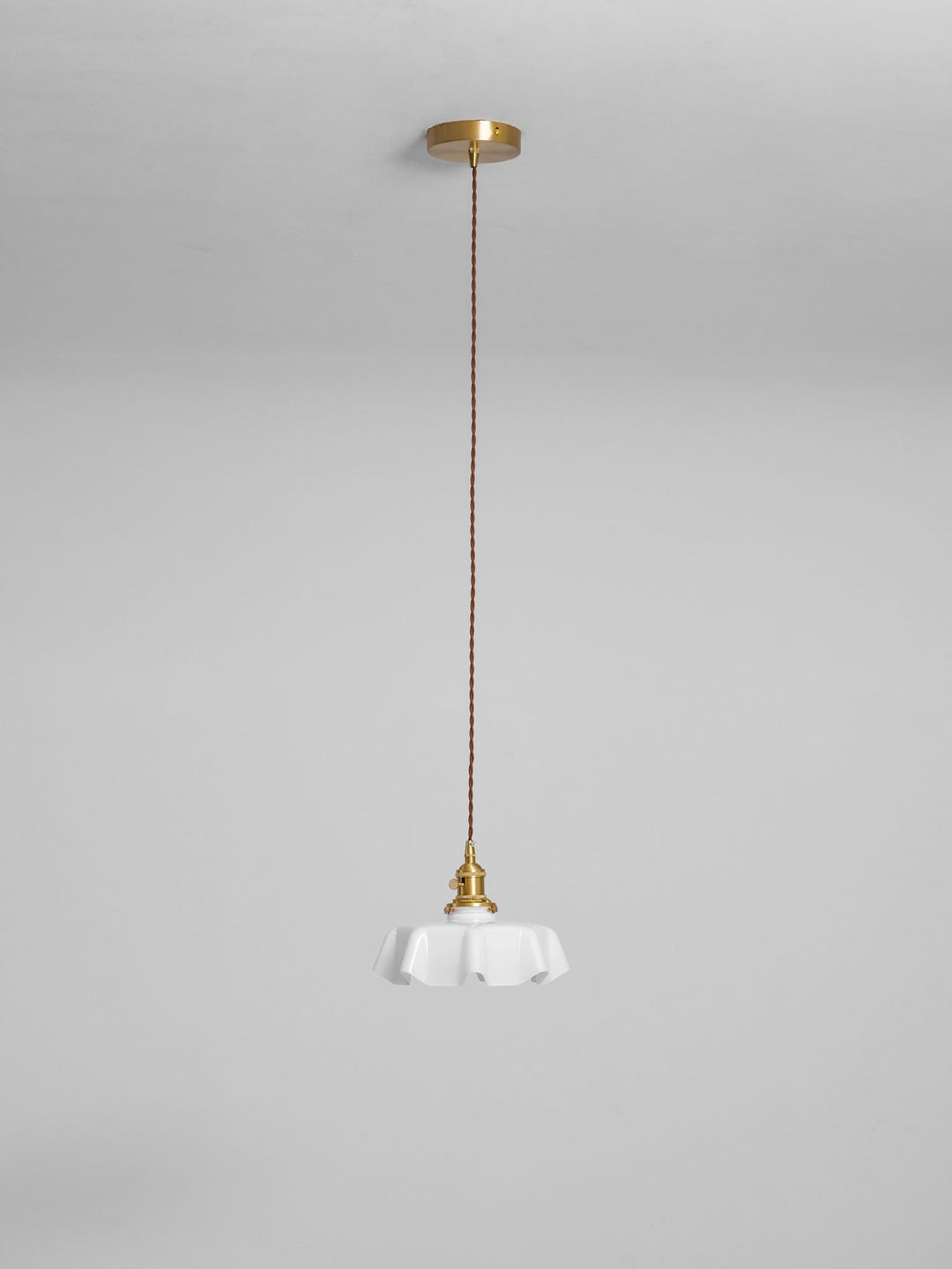 Ceramic Pendant Light 9.8 in x 5.1 in Adjustable Ceiling Indoor White Beige Pink Blue Vintage Lampshade | Kalsten