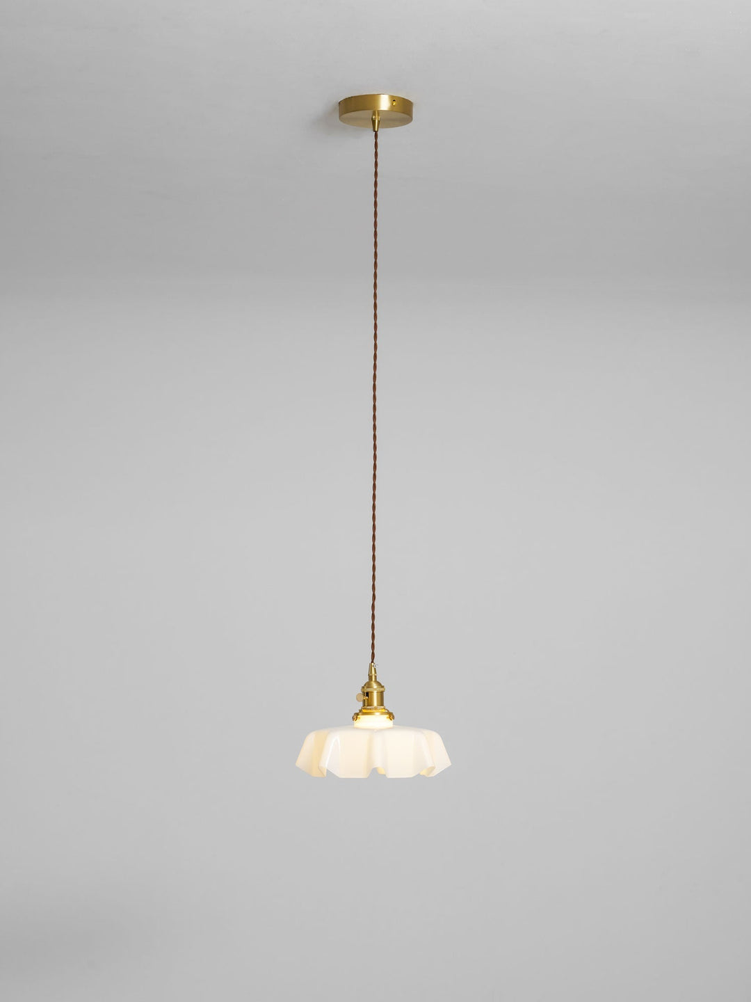 Ceramic Pendant Light 9.8 in x 5.1 in Adjustable Ceiling Indoor White Beige Pink Blue Vintage Lampshade | Kalsten