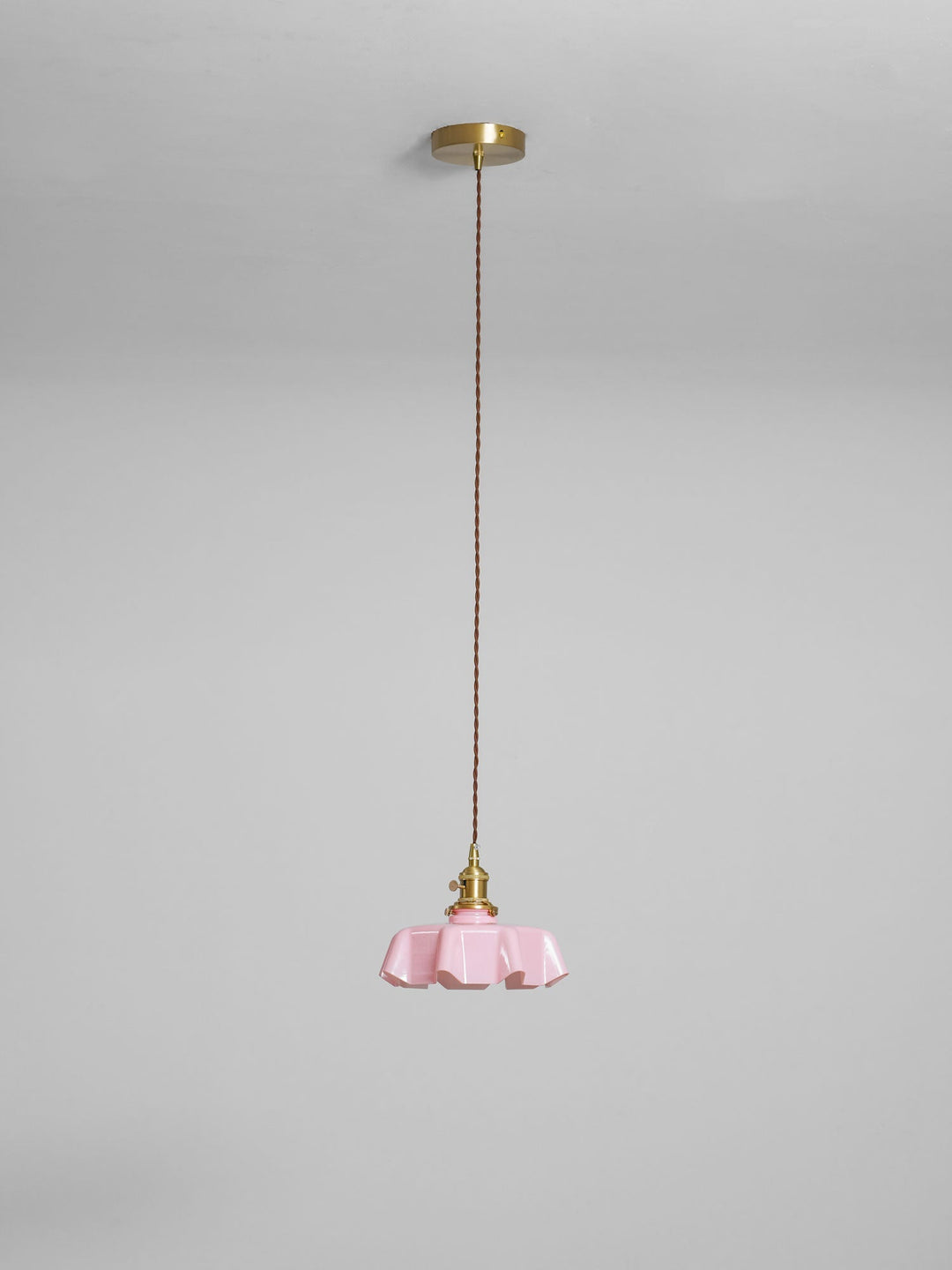 Ceramic Pendant Light 9.8 in x 5.1 in Adjustable Ceiling Indoor White Beige Pink Blue Vintage Lampshade | Kalsten