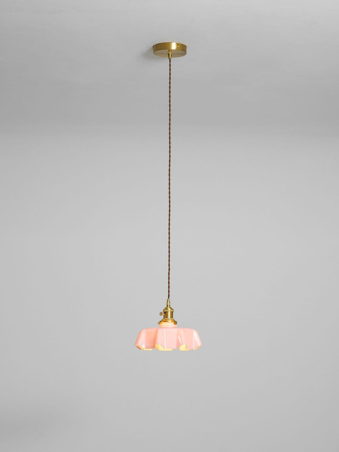 Ceramic Pendant Light 9.8 in x 5.1 in Adjustable Ceiling Indoor White Beige Pink Blue Vintage Lampshade | Kalsten