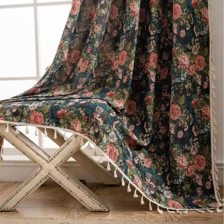 Kalsten | French Vintage Floral Tapestry Curtain