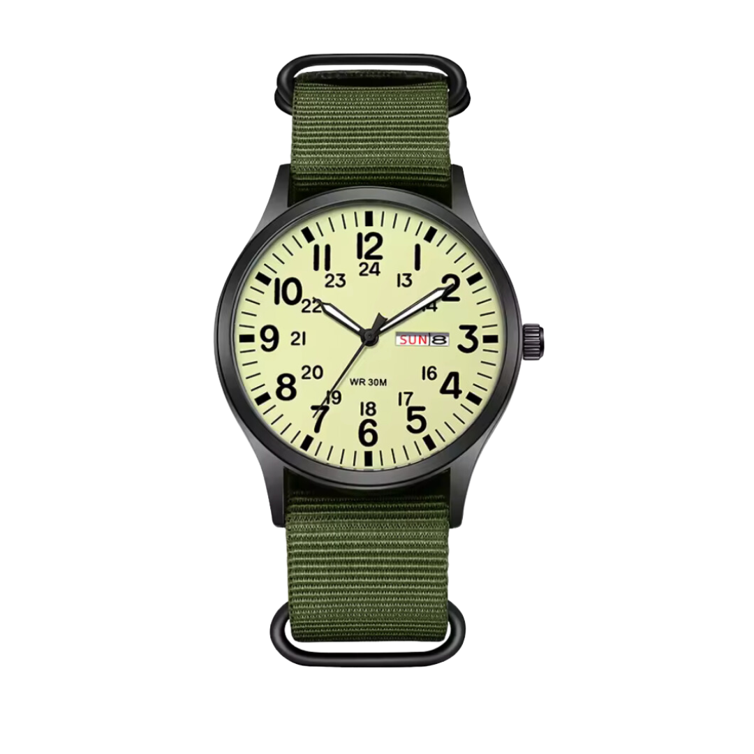 Kalsten | Men’s Rugged Outdoor Watch – Waterproof Military-Style Stainless Steel Timepiece