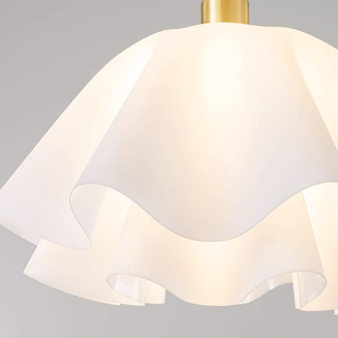 Ceiling Light Brass Pleated Acrylic 11.8 in Modern Bedroom Living Room Fixture Adjustable Ambient Lighting | Kalsten
