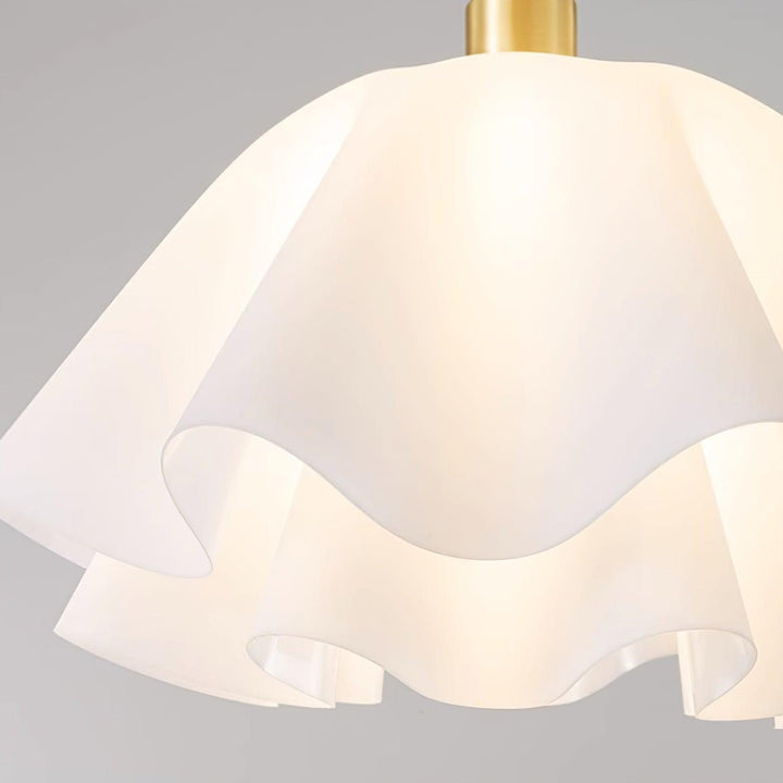 Ceiling Light Brass Pleated Acrylic 11.8 in Modern Bedroom Living Room Fixture Adjustable Ambient Lighting | Kalsten