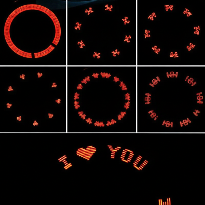 LED Bicycle Tire Light with Text Display