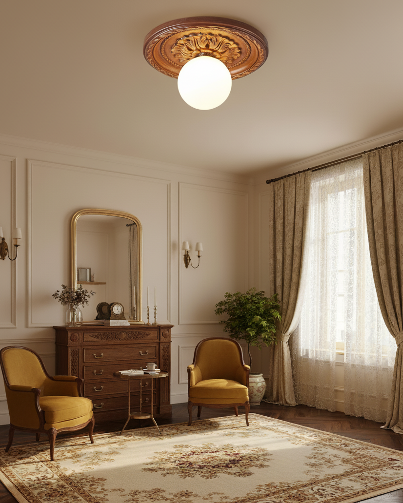 Ceiling Light Acrylic 13.7 in Beige Flush Mount Living Room Bedroom Decorative Fixture | Kalsten