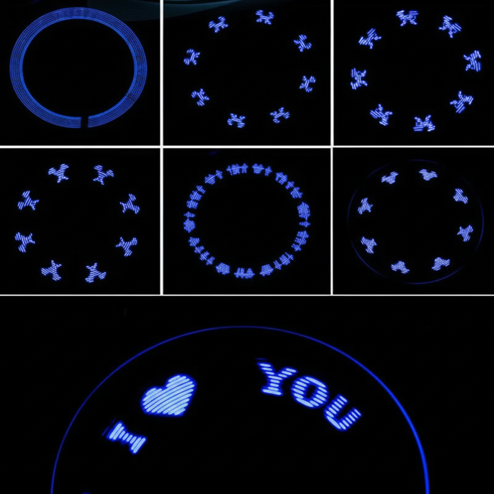 LED Bicycle Tire Light with Text Display