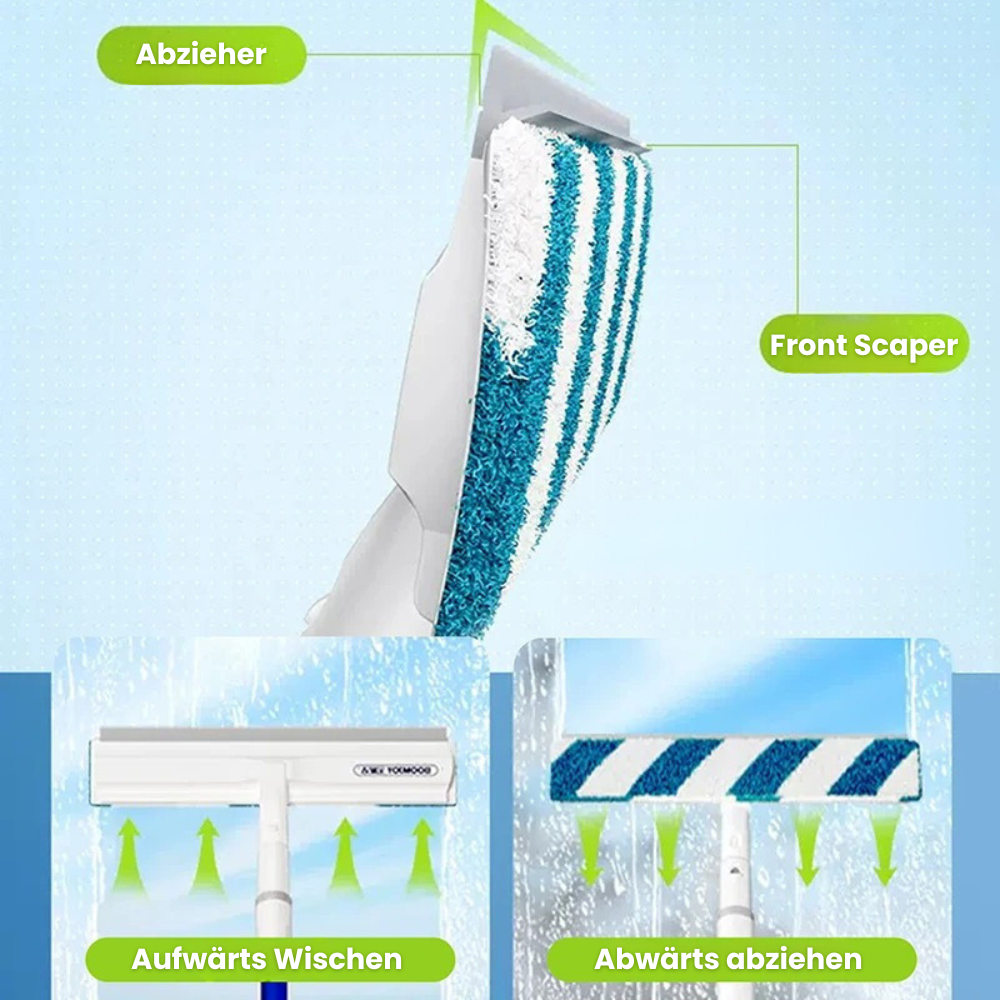 Noxord | 3-in-1 Rotatable Window Cleaner with Telescopic Handle and Spray Function
