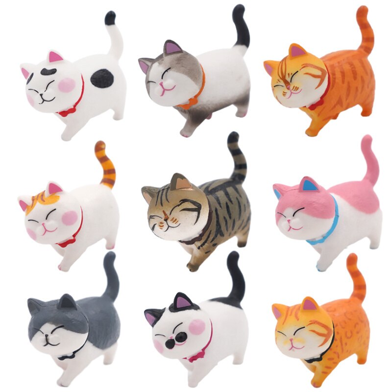 Kalsten | 9Pcs Cute Kitty Rotating Head Car Decor