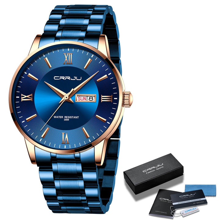 Kalsten | Men's Luxury Waterproof Sports Watch – Stainless Steel Quartz Chronograph