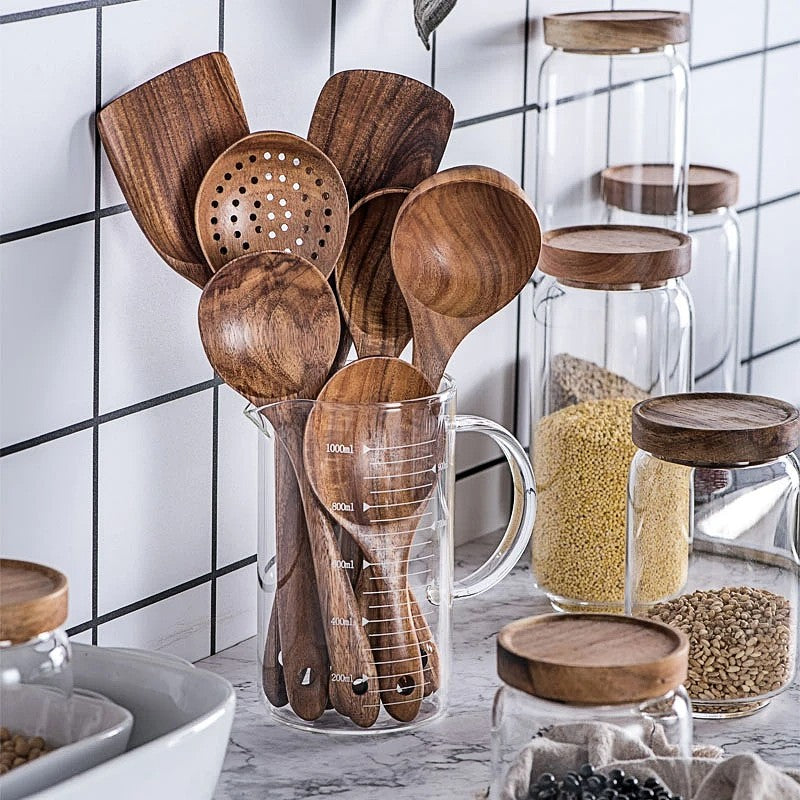 Kalsten | NordTeak 7-piece kitchen helper set – premium teak wood tools for stylish and versatile cooking