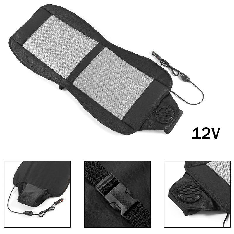 DC 12V 3D Car Seat Cooling Cushion | 8-Fan Ventilated Summer Air Seat for Fast Cooling | Kalsten