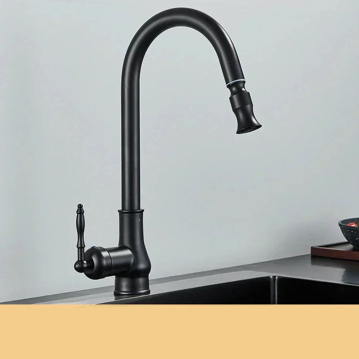Kalsten | VintageTap Antique Brass Kitchen Tap – Retro Style Mixer Faucet with Swivel Spout