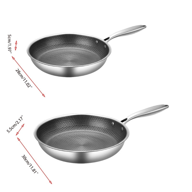 Kalsten | Chefverro stainless steel non-stick frying pan with honeycomb structure | For all types of stoves including induction | Scratch resistant & dishwasher safe