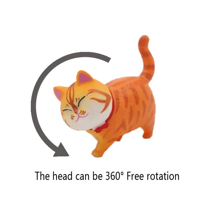 Kalsten | 9Pcs Cute Kitty Rotating Head Car Decor
