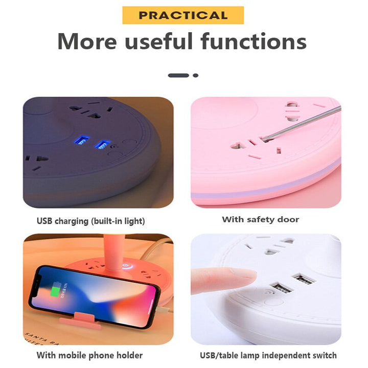 Multi Power Strip Phone Holder Table Lamp | Kalsten
