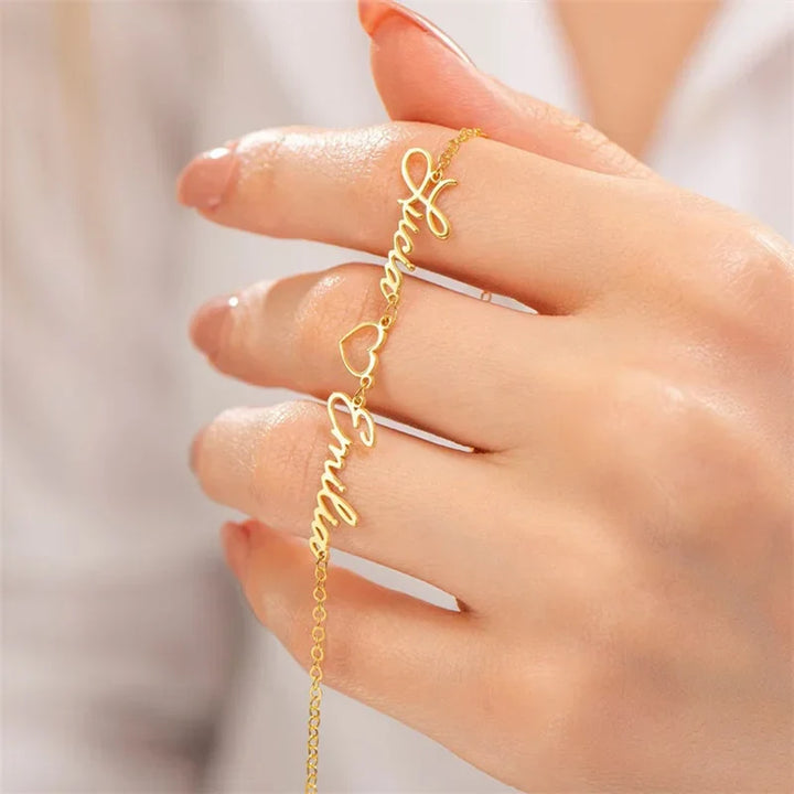 Kalsten | Dual Name Heart Bracelet