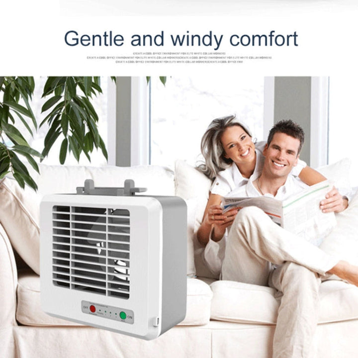 Portable Mini Silent Household Energy Saving Desktop Air Conditioner Fan Electric Air Cooler(White) | Kalsten