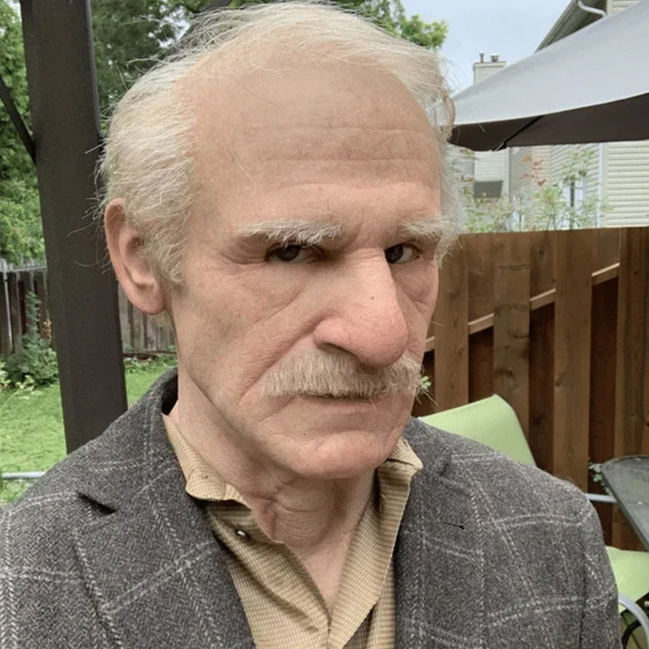 Realistic Old Man Mask – Halloween and Cosplay Latex Mask with Movable Mouth | Kalsten