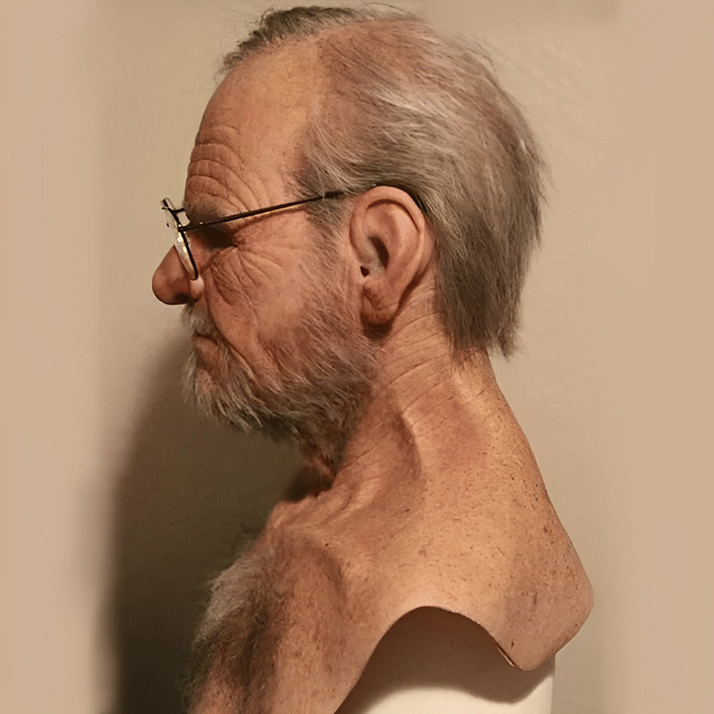Realistic Old Man Mask – Halloween and Cosplay Latex Mask with Movable Mouth | Kalsten