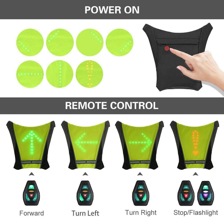 Kalsten | Turn Signal Cycling Reflective Safety LED Vest Cyclist Outdoor Waterproof
