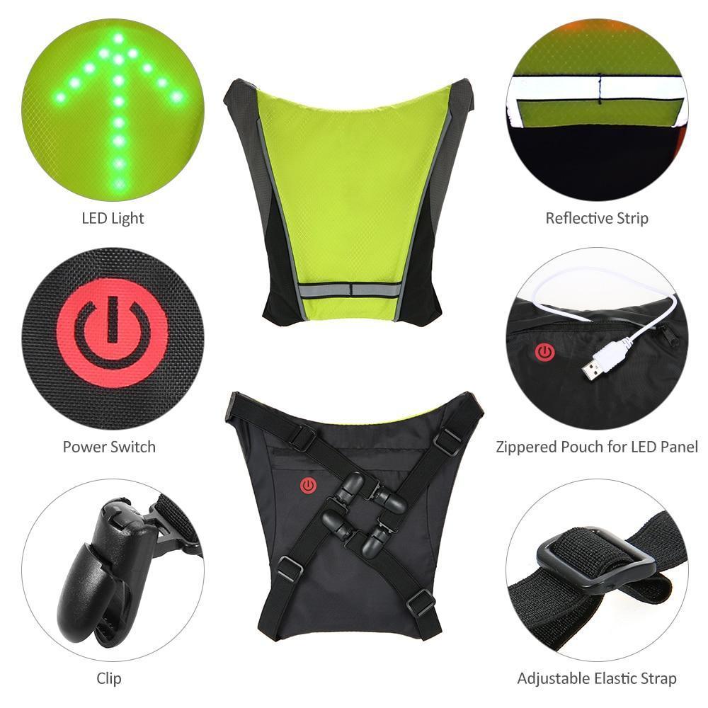 Kalsten | Turn Signal Cycling Reflective Safety LED Vest Cyclist Outdoor Waterproof