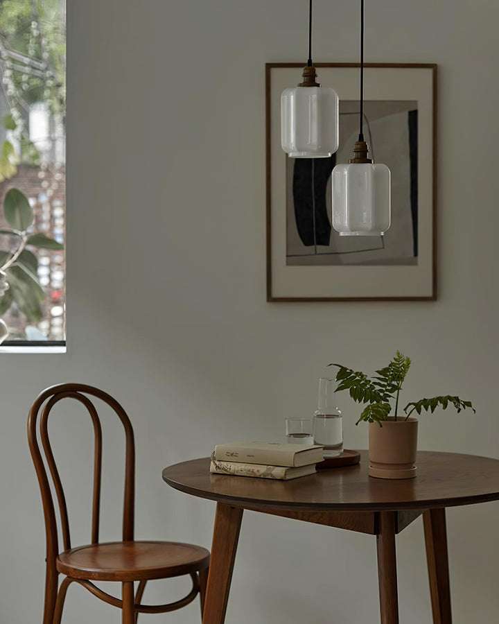 Pendant Light Glass Globe 5.9 in White Brass Bedroom Dining Room Hanging Ceiling Fixture Adjustable Cord | Kalsten
