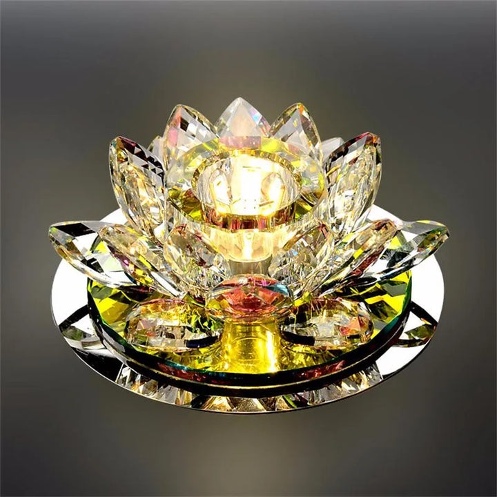 Modern LED Crystal Ceiling Light – Mini Circular Pendant Lamp for Living Room, Kitchen, Aisle, and Corridor (AC85-265V, 6000K White & 3200K Warm White) | Kalsten