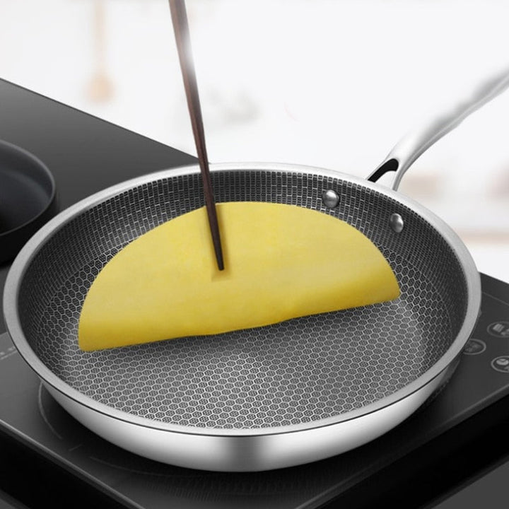 Kalsten | Chefverro stainless steel non-stick frying pan with honeycomb structure | For all types of stoves including induction | Scratch resistant & dishwasher safe