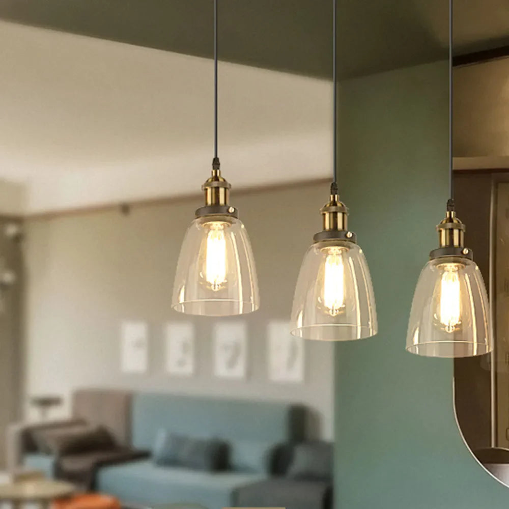 Modern Crystal Glass Pendant Lamp – E27 Brass Chandelier for Bedroom, Dining, Kitchen, and Living Room Decor | Kalsten