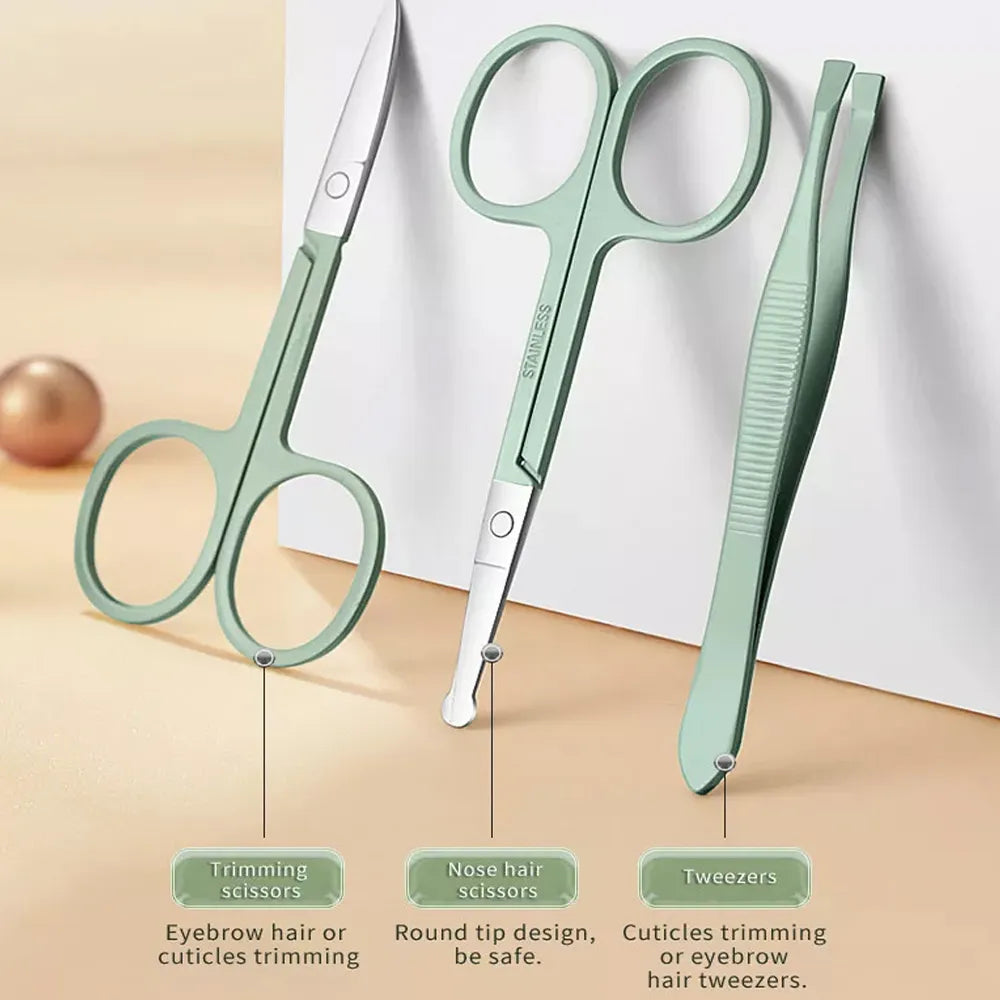 Kalsten | LuxNails | Professional Stainless Steel Manicure and Pedicure Set | Portable & Multifunctional | Luxurious Storage Box