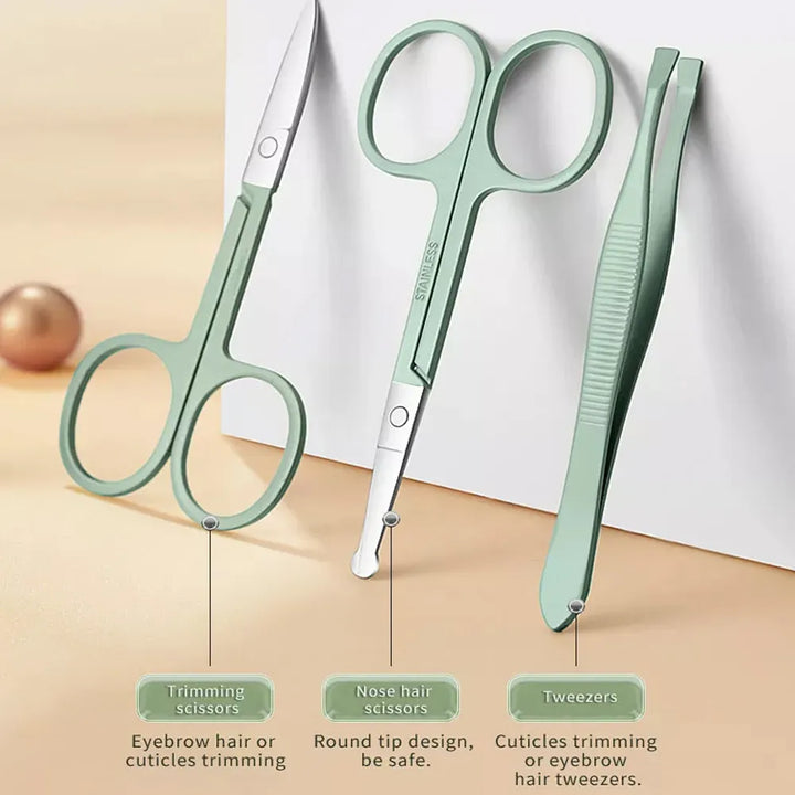 Kalsten | LuxNails | Professional Stainless Steel Manicure and Pedicure Set | Portable & Multifunctional | Luxurious Storage Box