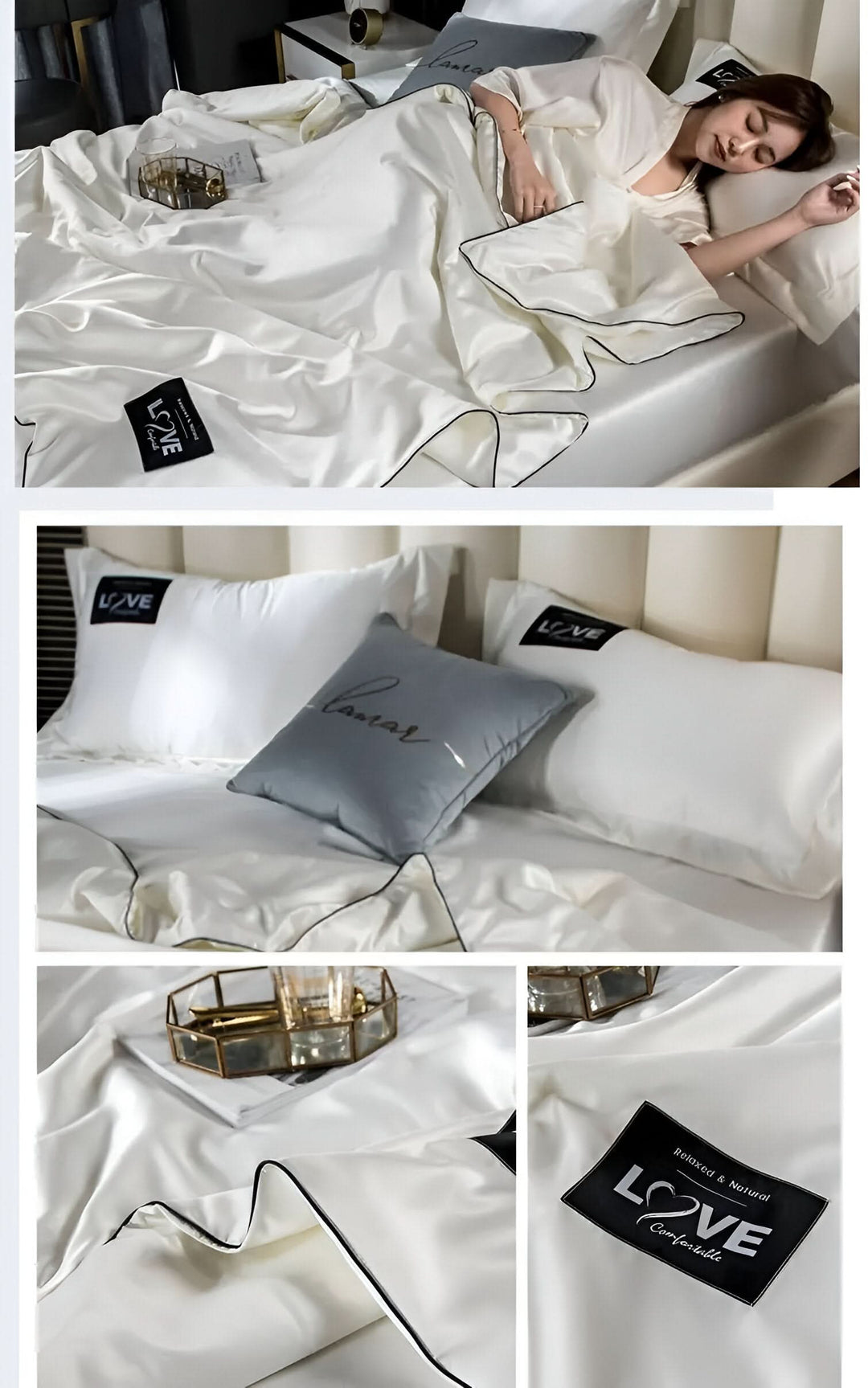 Kalsten | FLUFFINA Premium Satin-Feel Synthetic Fiber Bedding Set – Soft, Smooth & Luxury Comfort