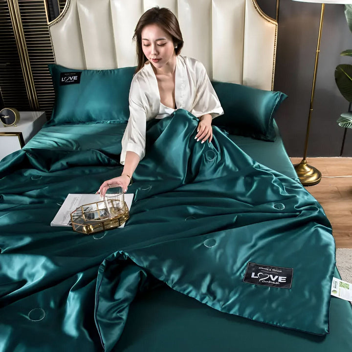 Kalsten | FLUFFINA Premium Satin-Feel Synthetic Fiber Bedding Set – Soft, Smooth & Luxury Comfort